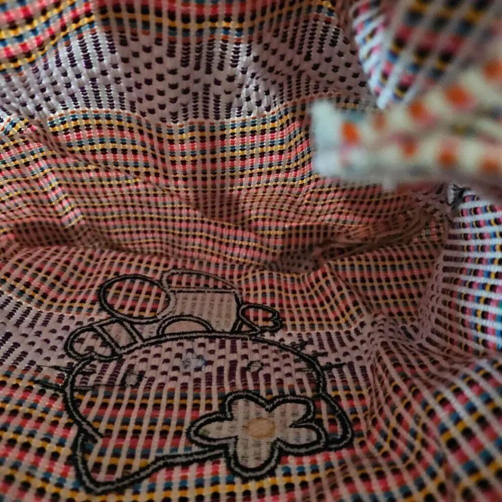 Hello kitty woven multicolor backpack Drawstring boho embroidered
